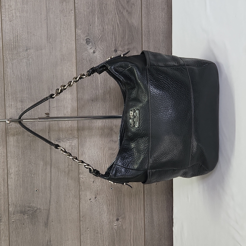 Coach Madison Tribeca Black Leather Shoulder Bag 14109 - Picture 1 of 9